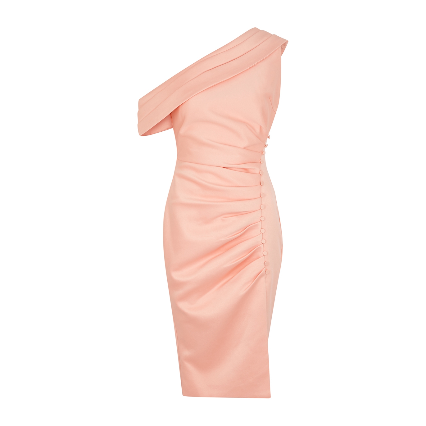 Lavish Alice Peach One-shoulder Satin Dress - Orange - 6