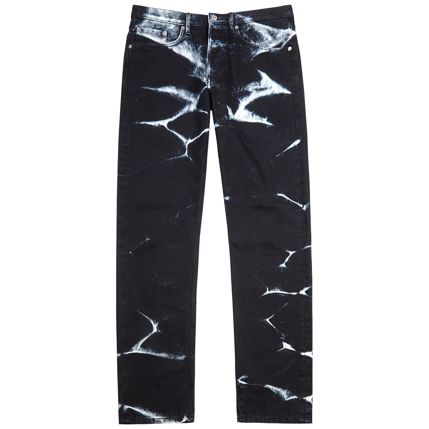 Dries Van Noten Penda Black Bleached Slim-leg Jeans - W34