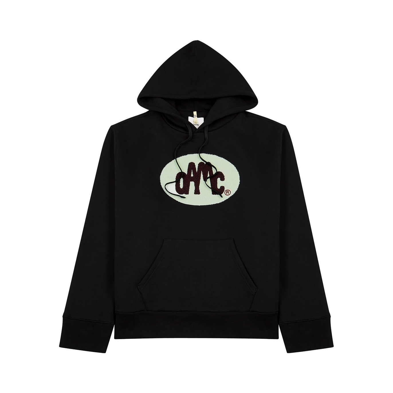 Oamc Ethos Black Logo Hooded Cotton Sweatshirt - L