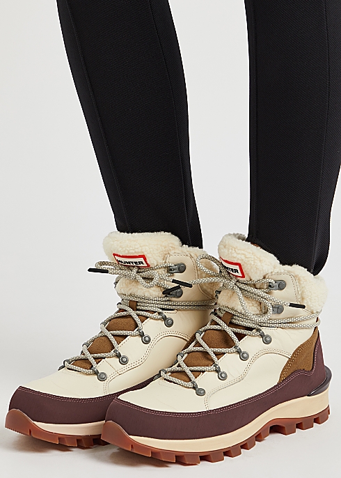 HUNTER Explorer panelled leather hiking boots - Harvey Nichols