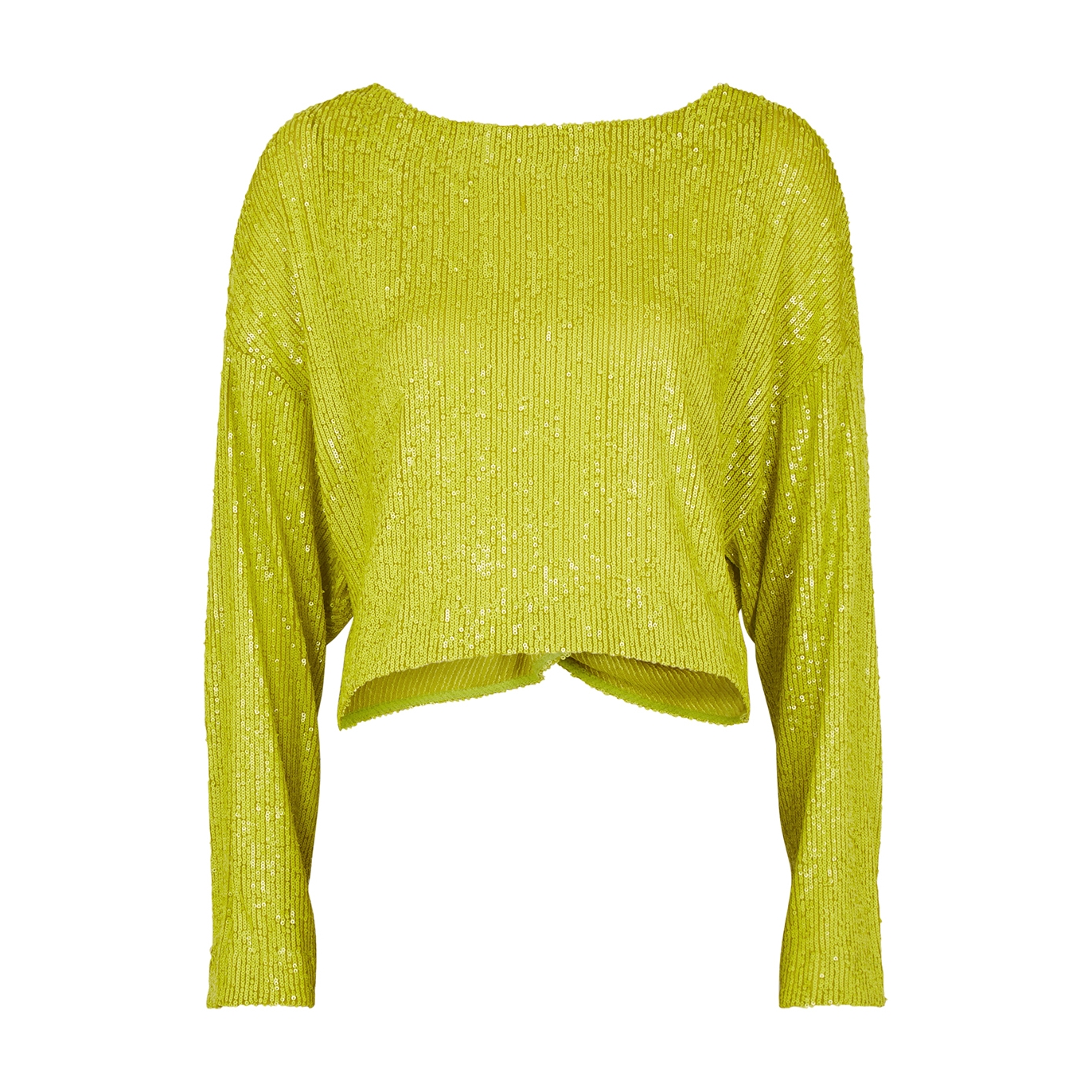 IN The Mood For Love Coco Lime Cropped Sequin Top