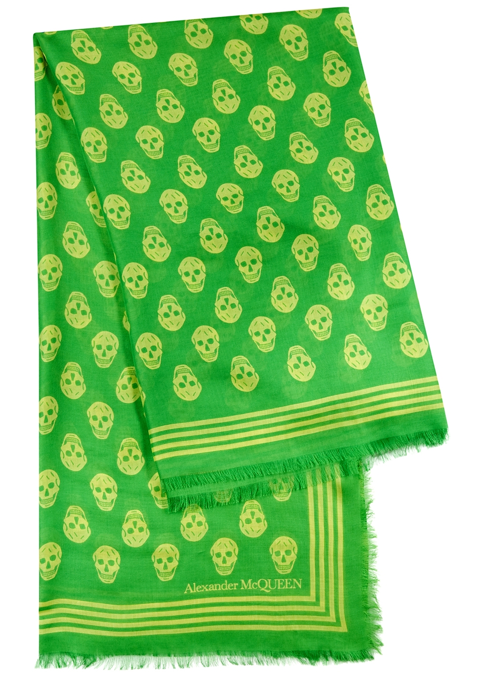 Biker Skull green modal scarf