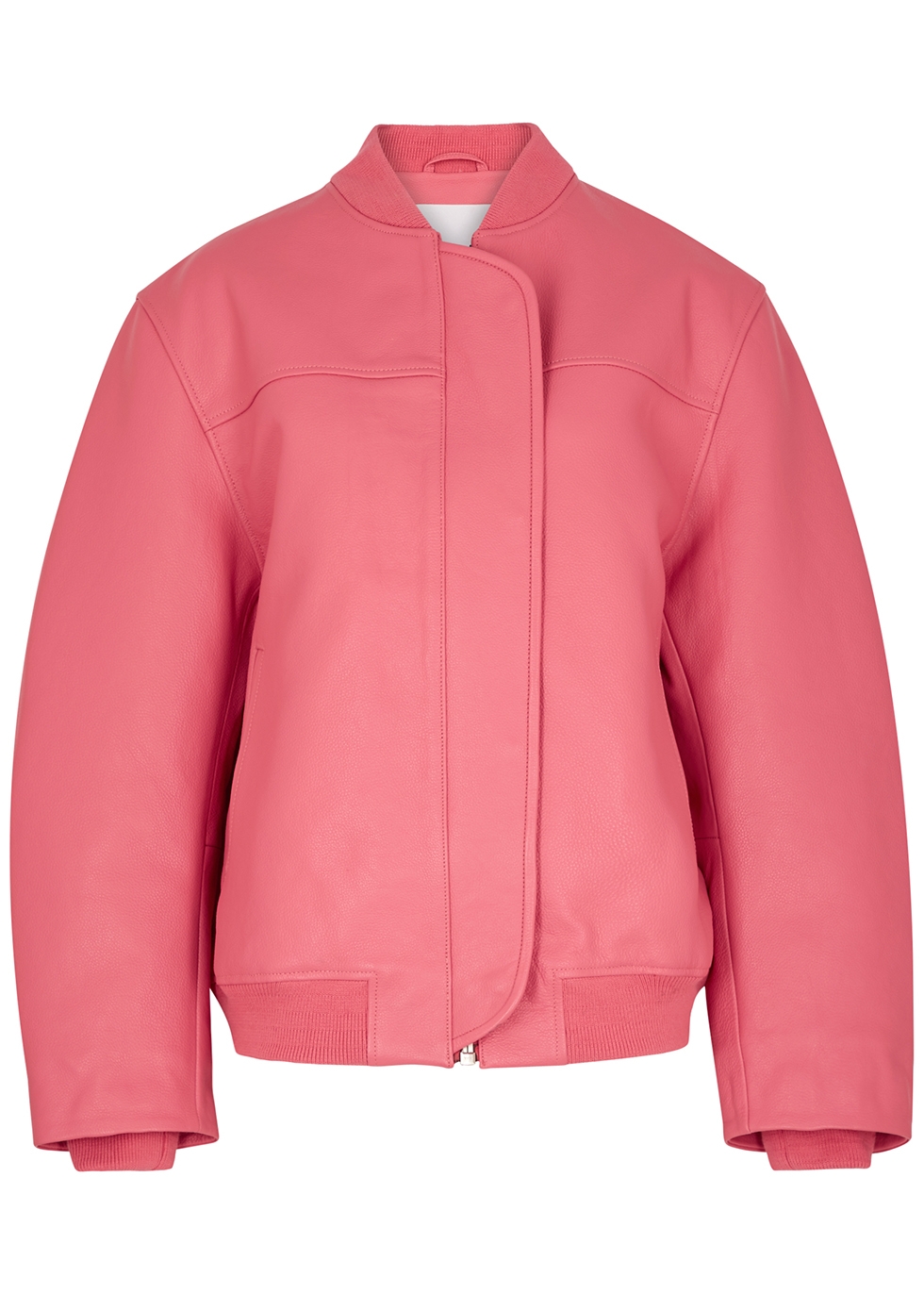 Maryan pink leather bomber jacket