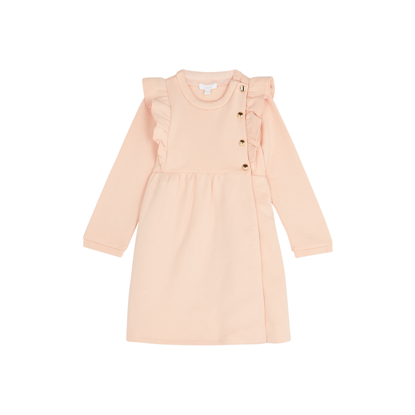 Chloé Kids Pink Ruffled Cotton Dress (6-18 Months) - 6 Months