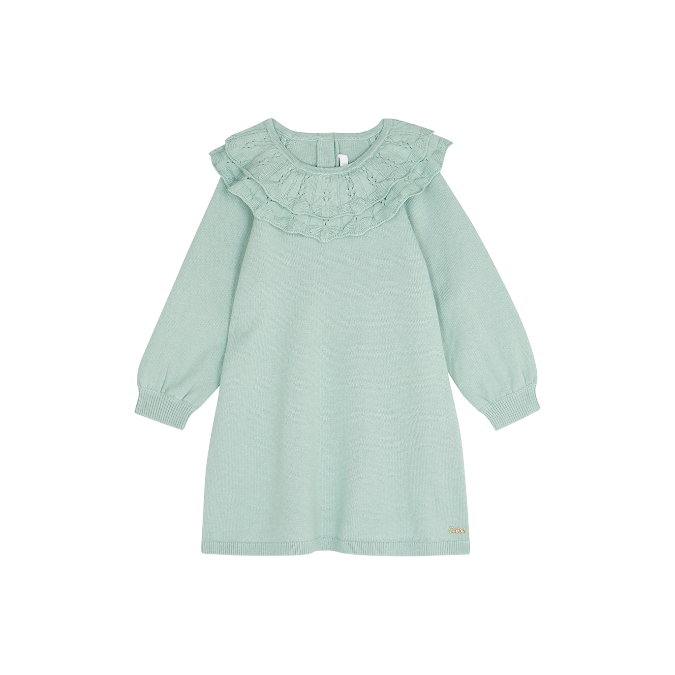 Chloé Kids Green Ruffled Cotton-blend Dress (2-3 Years)