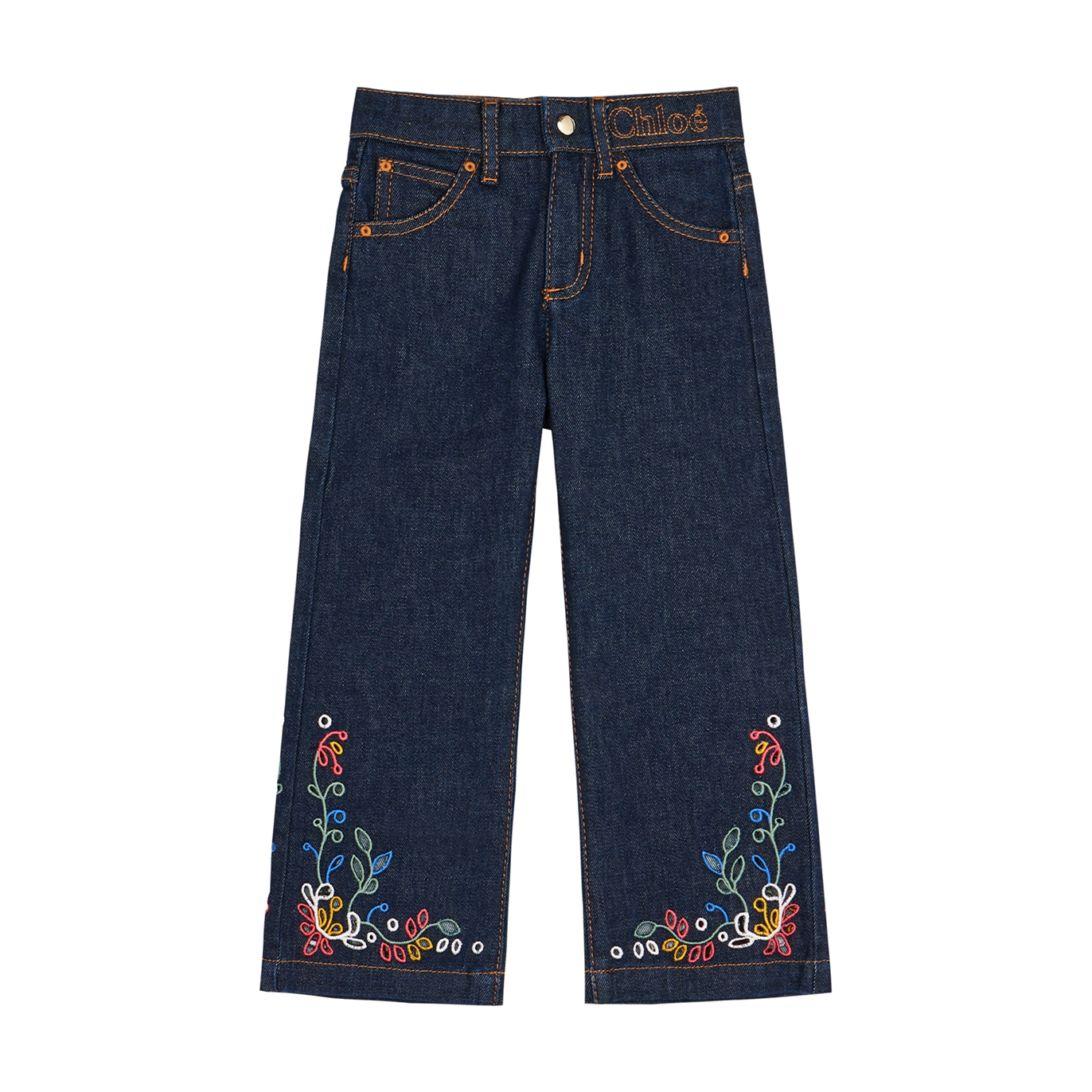 Chloé Kids Blue Broderie-anglaise Stretch-denim Jeans (2-5 Years) - 3 Years