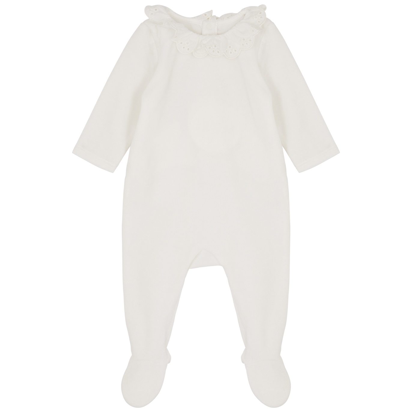 Chloé Kids Off White Ruffled Cotton-blend Babygrow (1-12 Months)