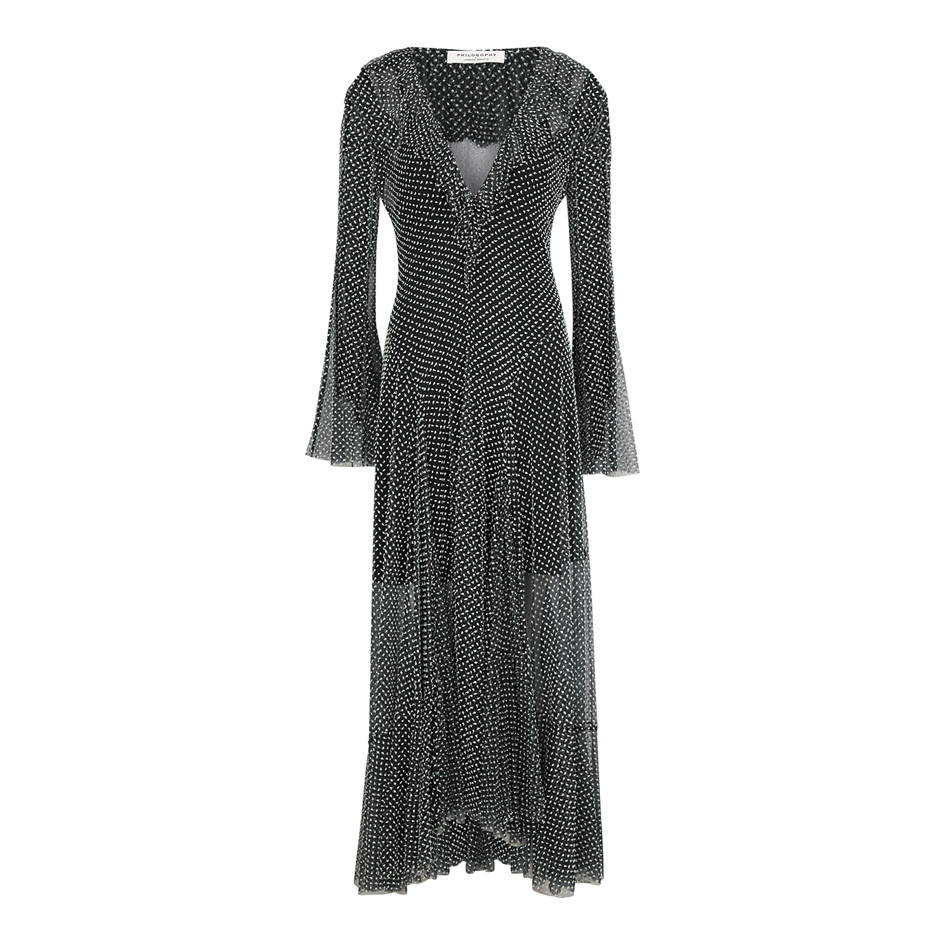 Philosophy Di Lorenzo Serafini Embroidered Tulle Maxi Dress - Black - 8