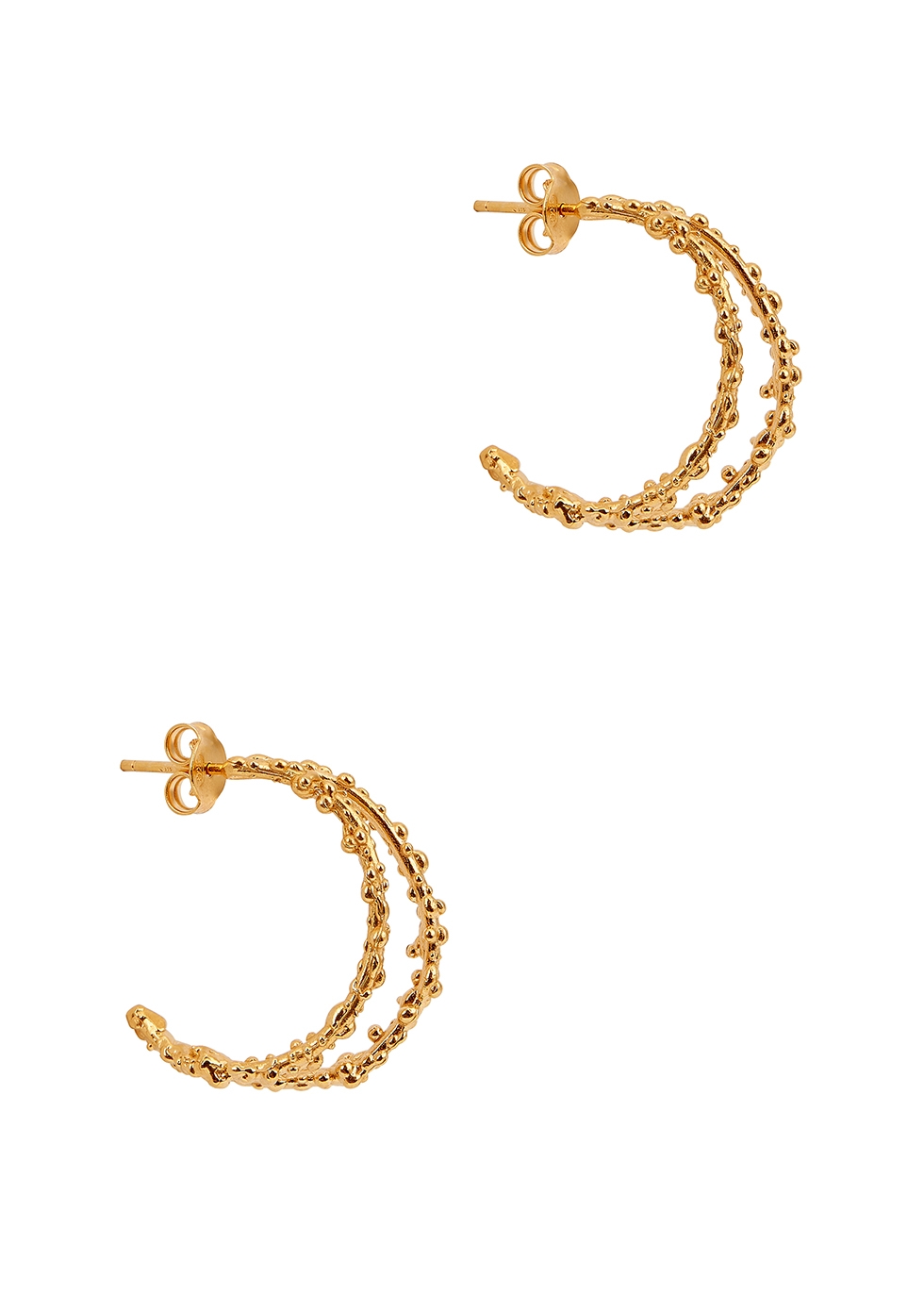 Alighieri The Crumbling Rock 24kt gold-plated hoop earrings