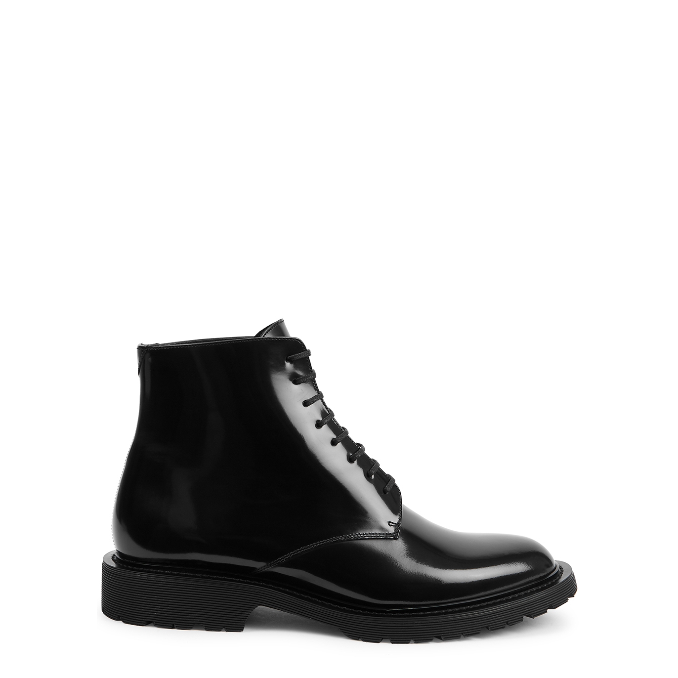 Saint Laurent Army 20 Black Patent Leather Ankle Boots - 8