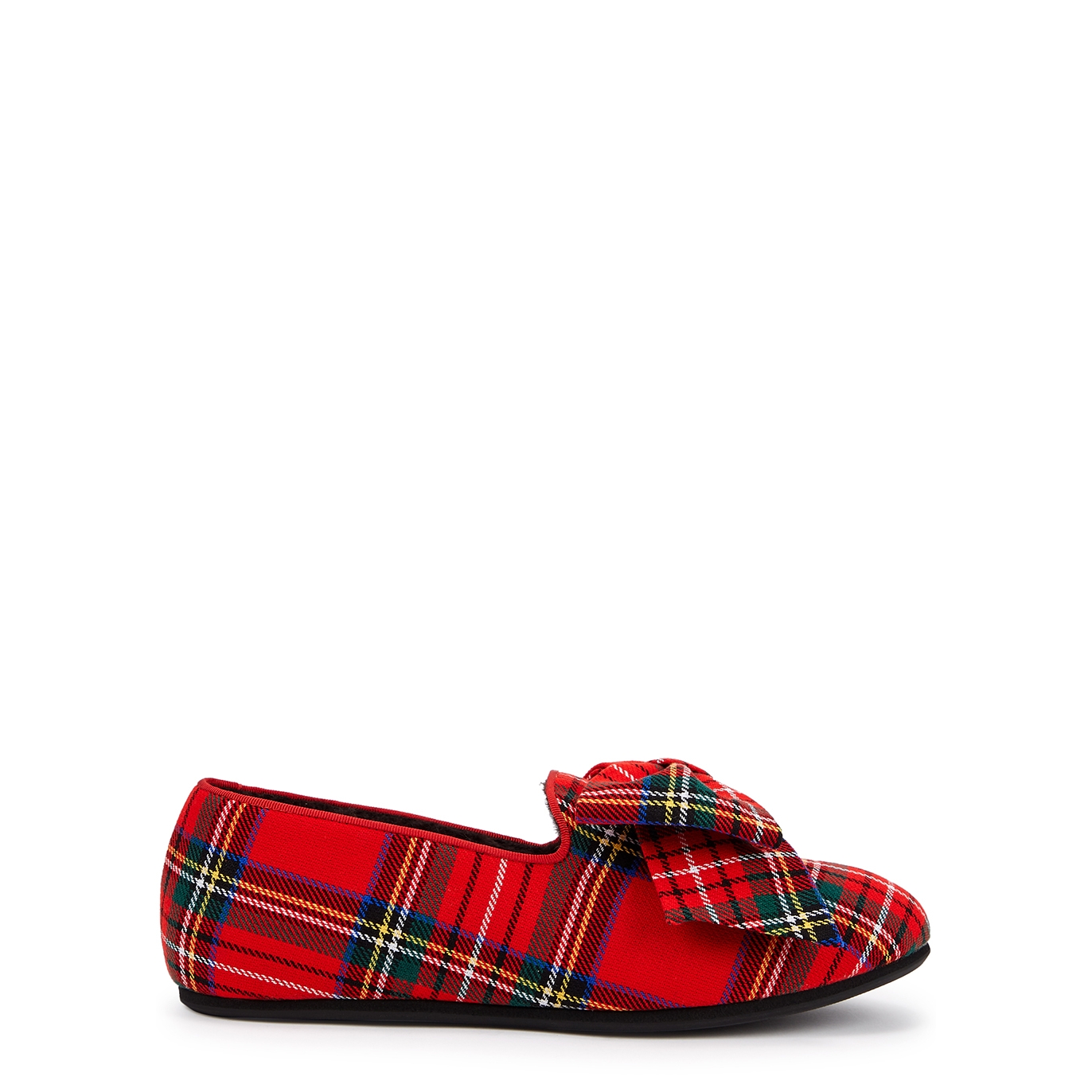Hums Punk Tartan Bow-embellished Canvas Loafers - Multicoloured - 8