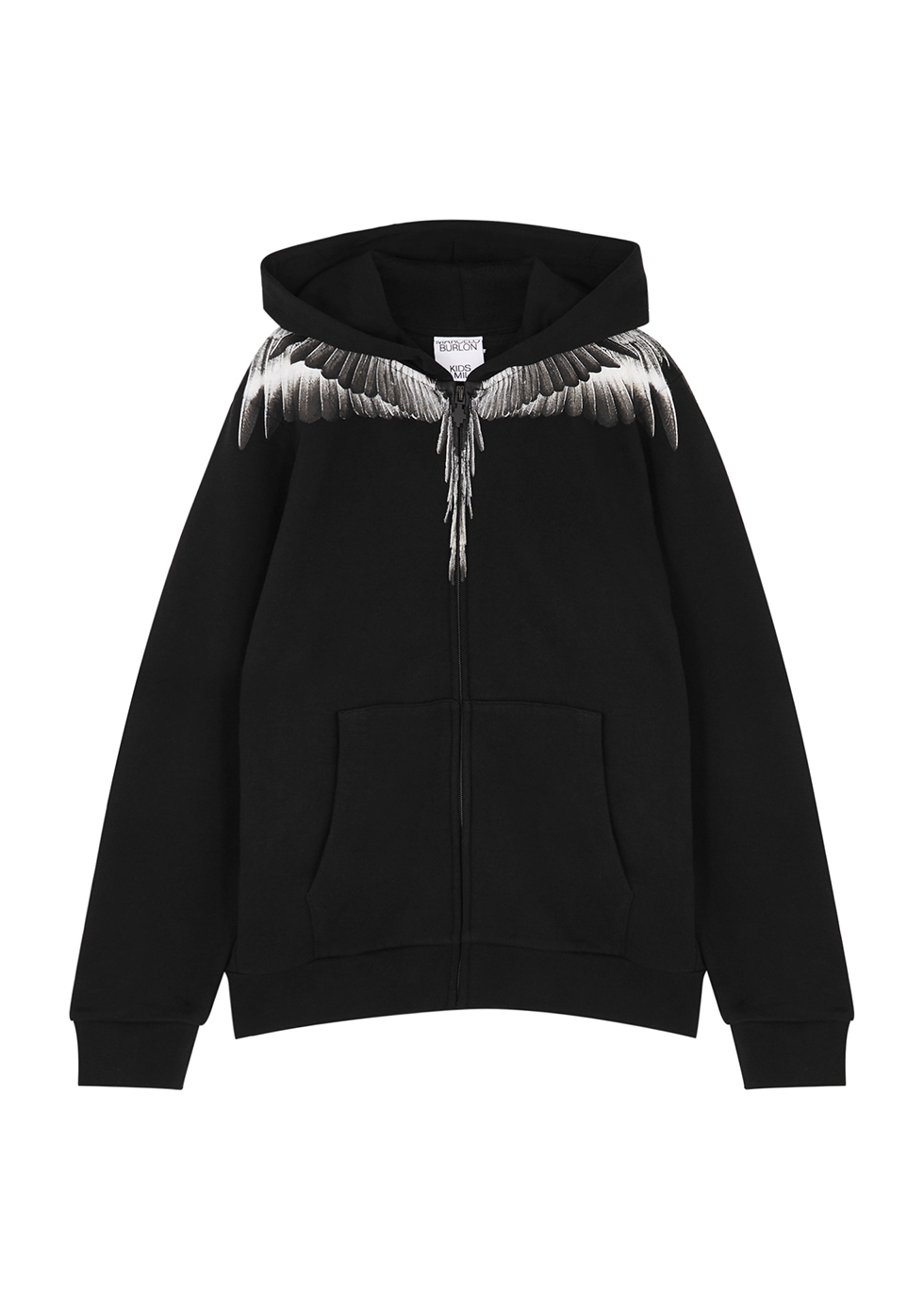 KIDS Wings black hooded cotton-blend sweatshirt (4-12 years)