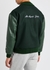 Green wool-blend and leather varsity jacket - Mki Miyuki Zoku