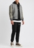 Grey wool-blend and leather varsity jacket - Mki Miyuki Zoku