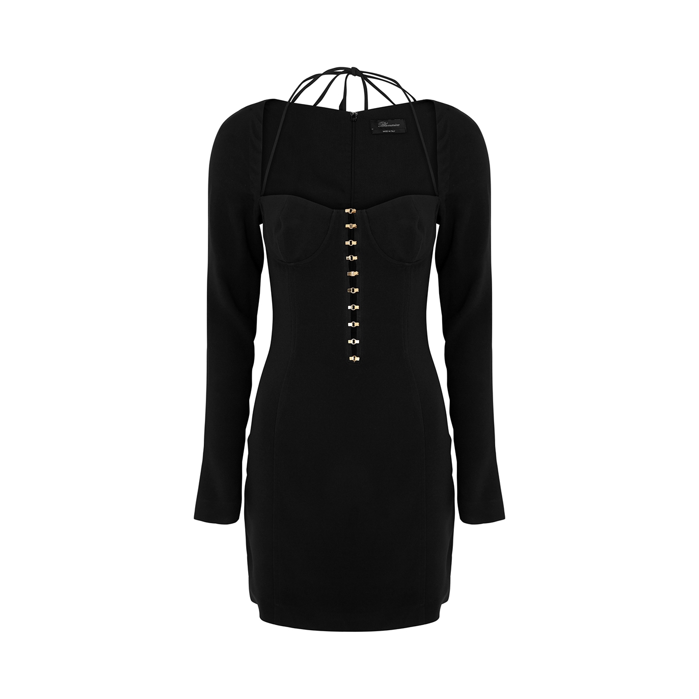 Blumarine Halterneck Crepe Mini Dress - Black - 12