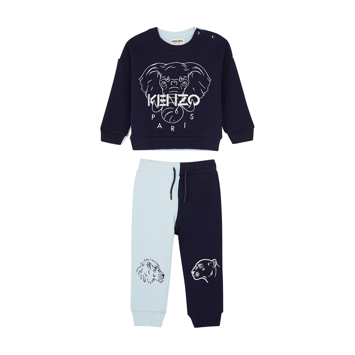Kenzo Kids Logo-embroidered Cotton Tracksuit (6-18 Months) - Blue