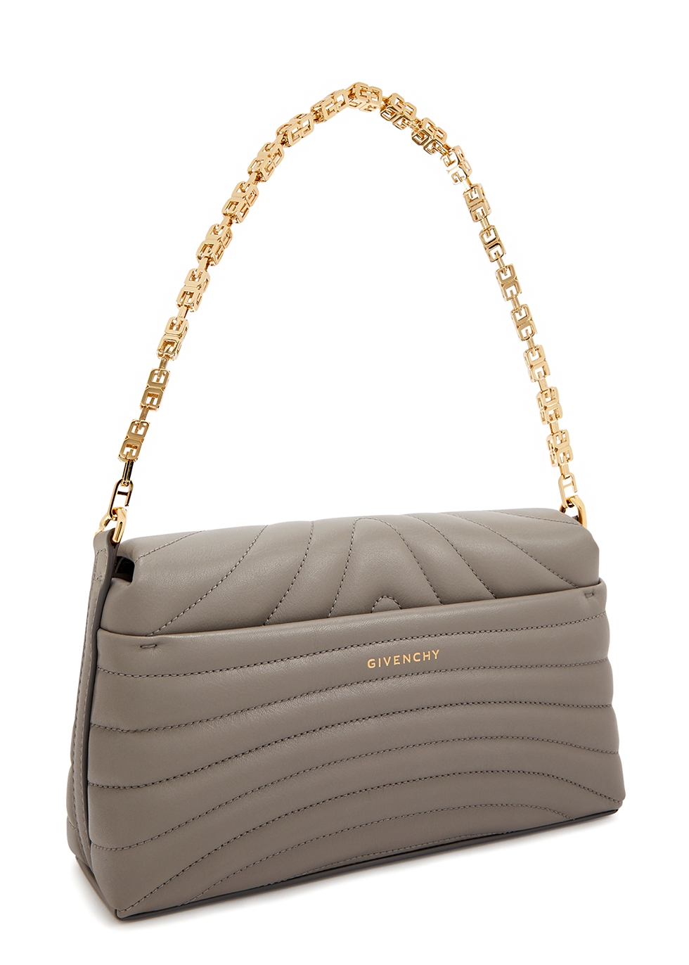 Shop Givenchy 4g Quilted Leather Shoulder Bag In Grey