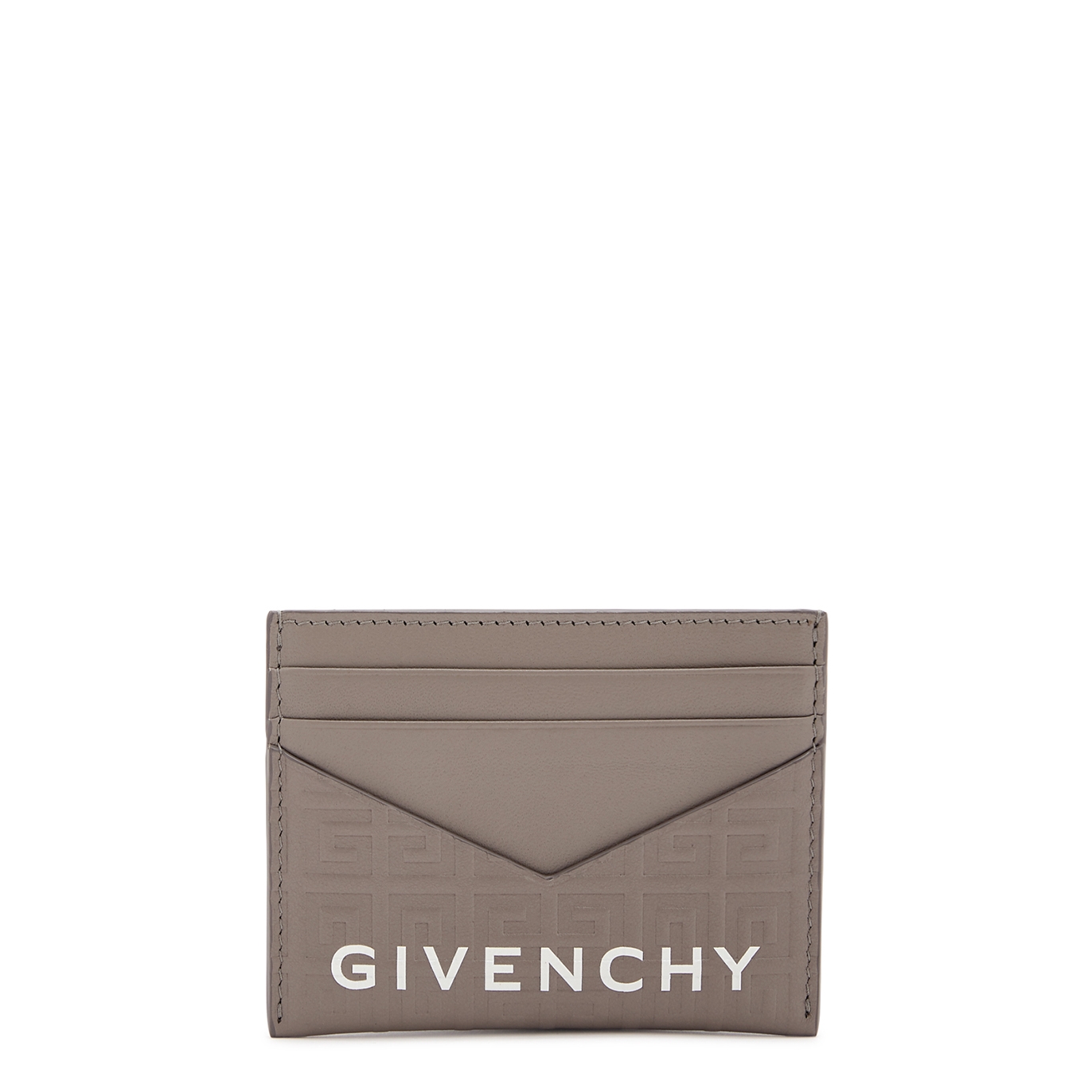 Givenchy Cut Out Grey Logo Leather Card Holder