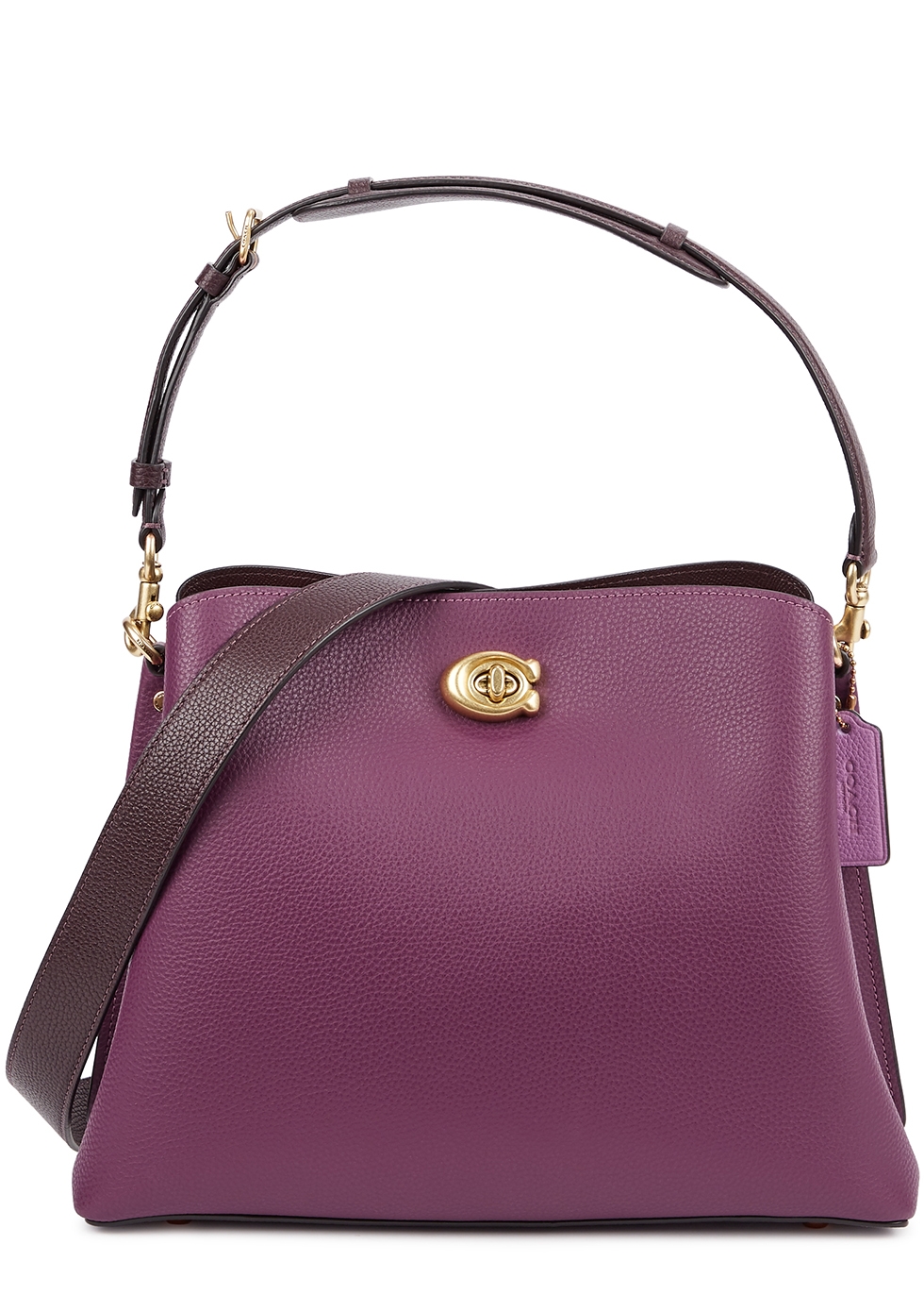 Willow purple leather shoulder bag