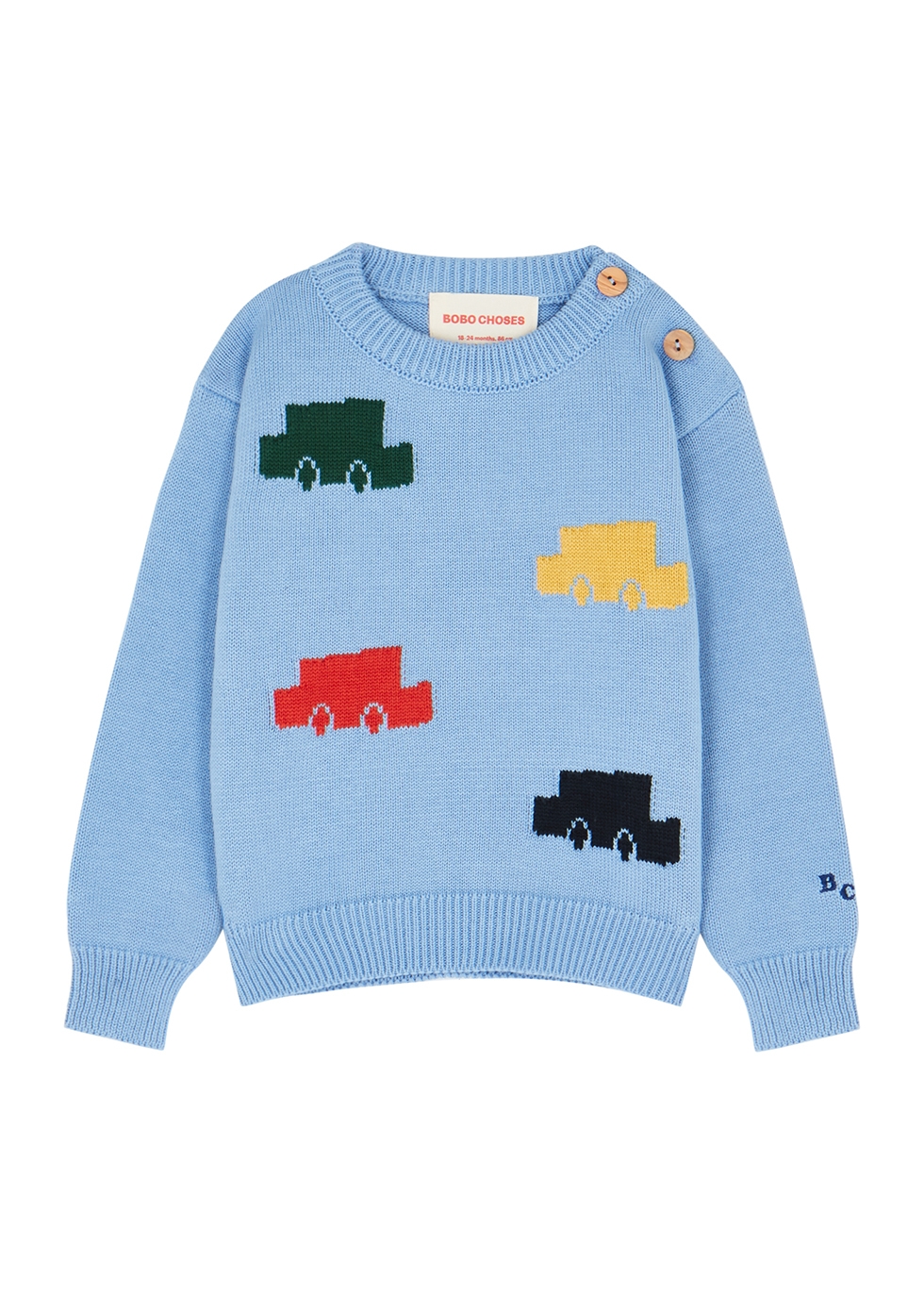 KIDS Cars intarsia cotton jumper