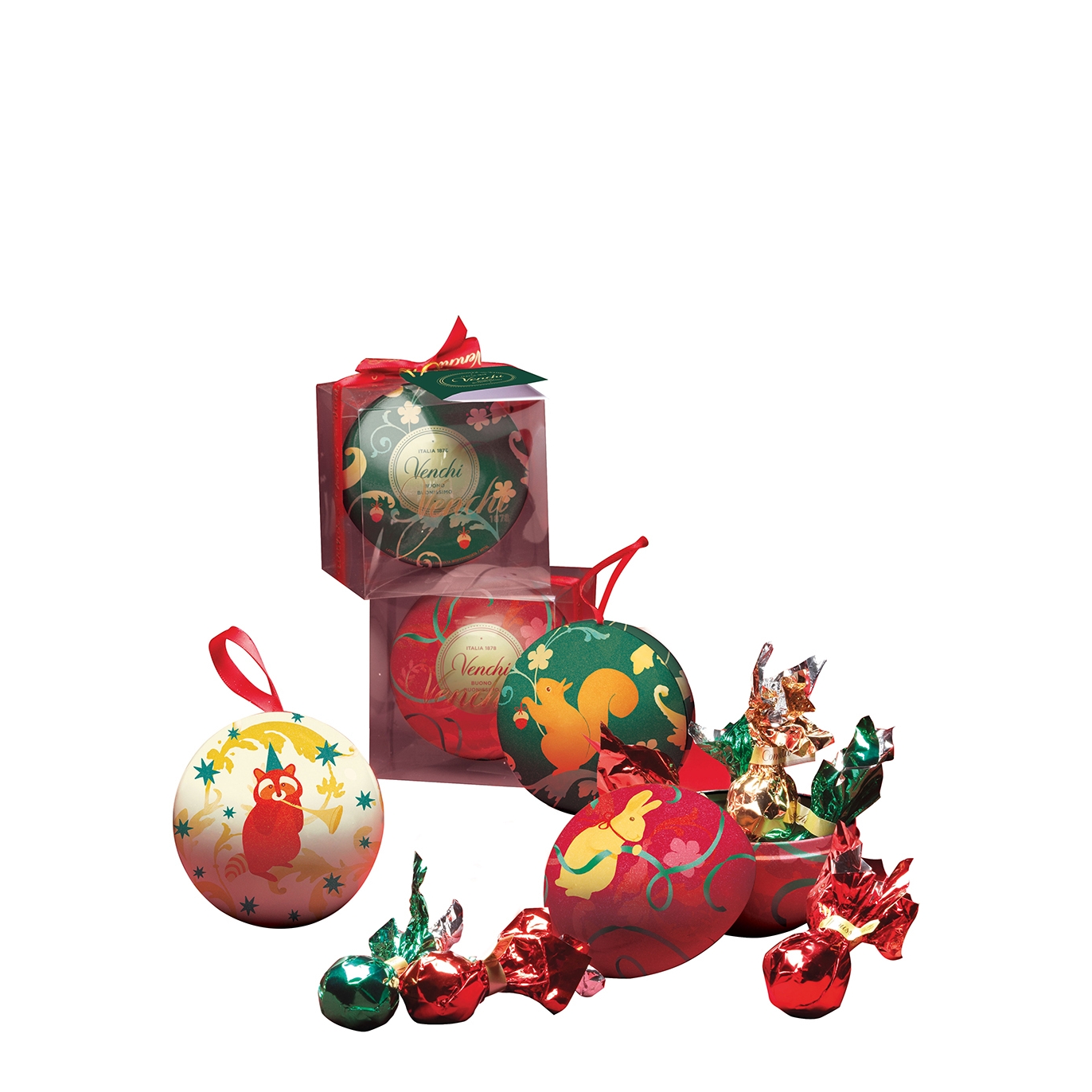 Venchi Chocolate-Filled Tin Christmas Bauble 49g