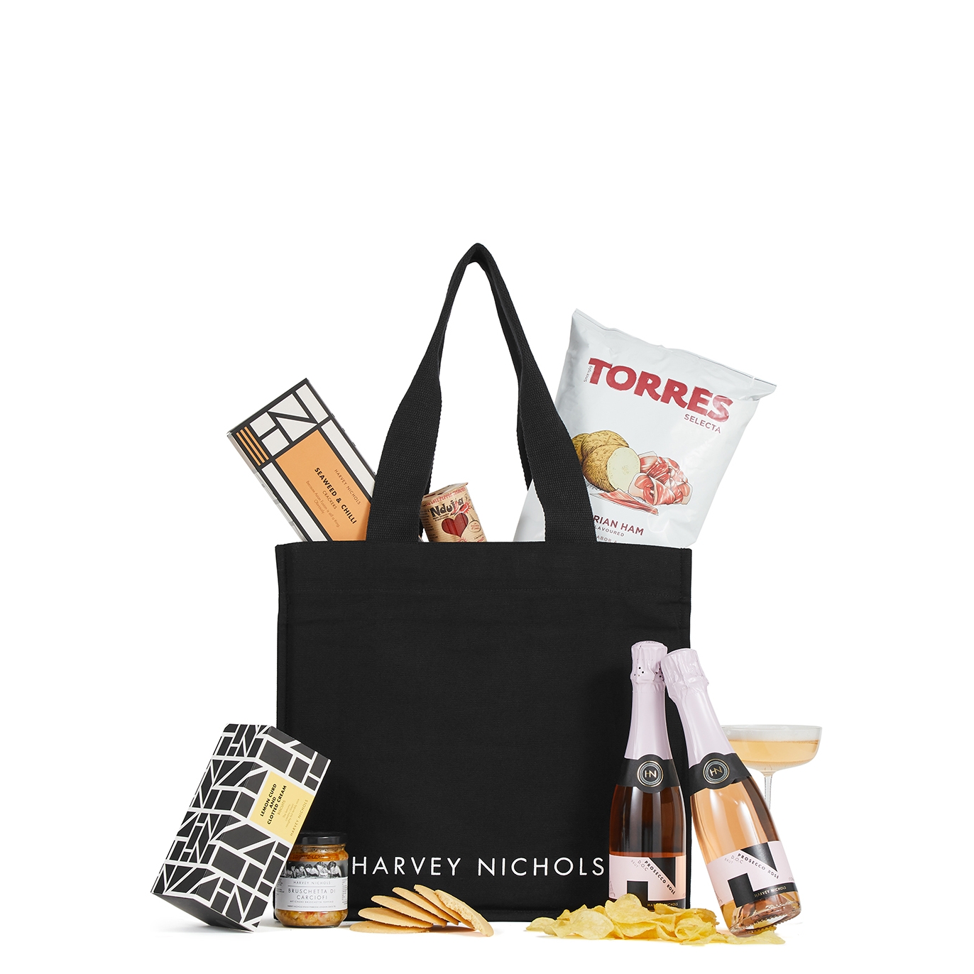 Harvey Nichols Posh Picnic Gift Box, Food Hamper, Prosecco Rosé