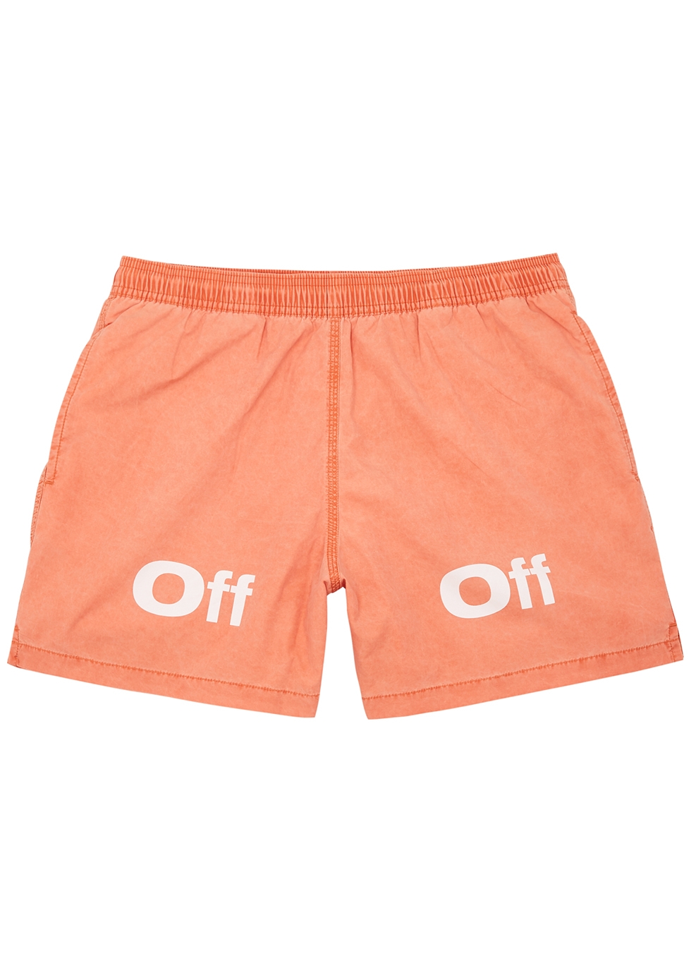 Off-White Orange logo-print shell swim shorts