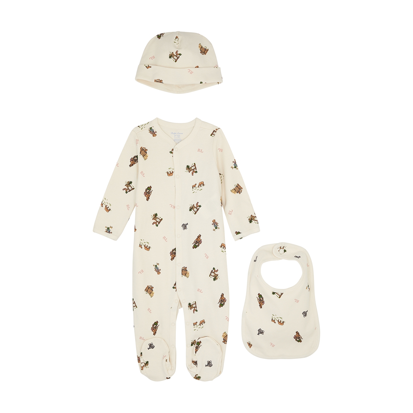 Polo Ralph Lauren Kids Bear-print Cotton Babygrow Gift Set (3-9 Months) - Multicoloured