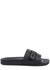 Industrial black faux leather sliders - Off-White