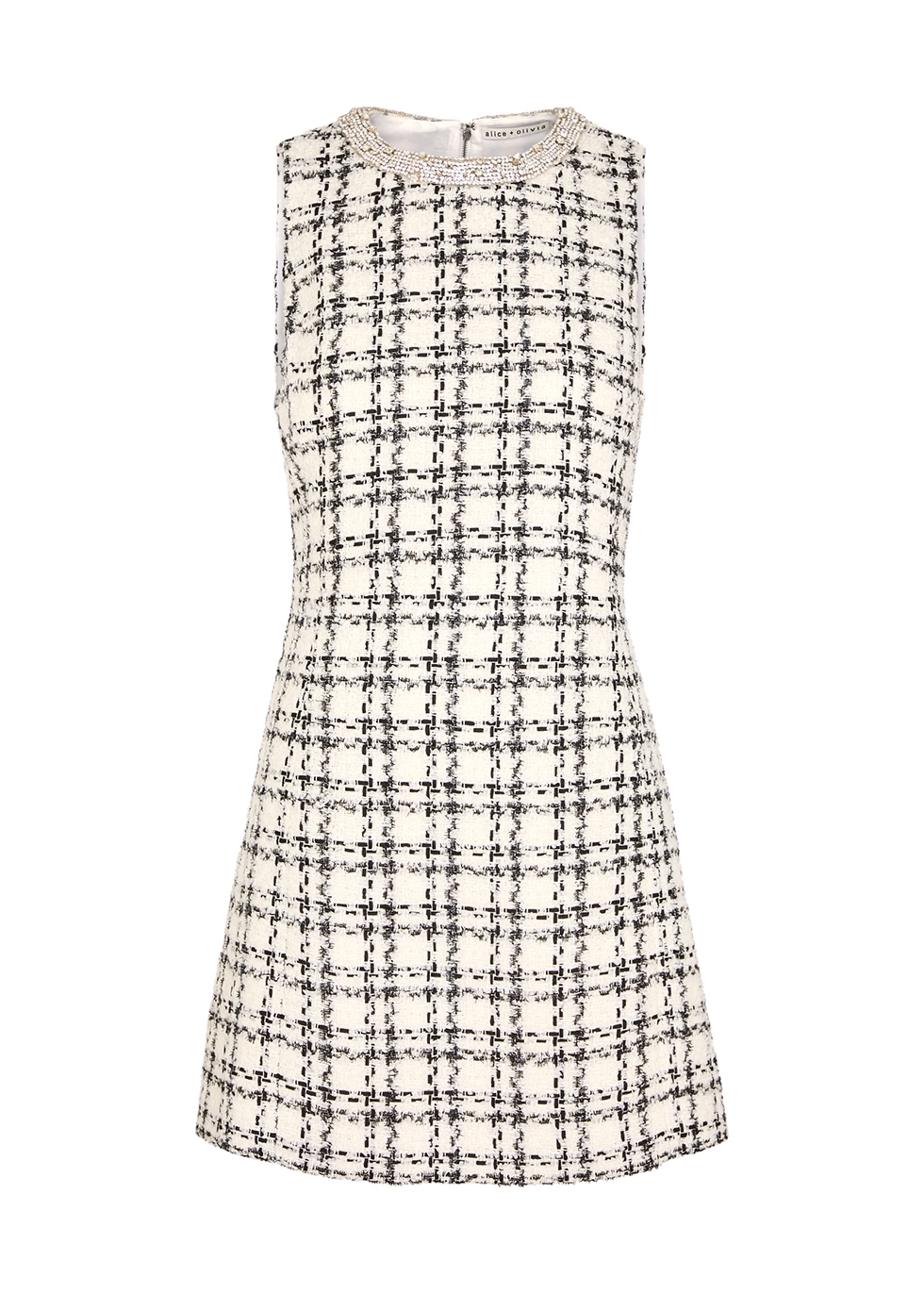 Alice + Olivia Clyde embellished bouclé tweed mini dress - Harvey Nichols