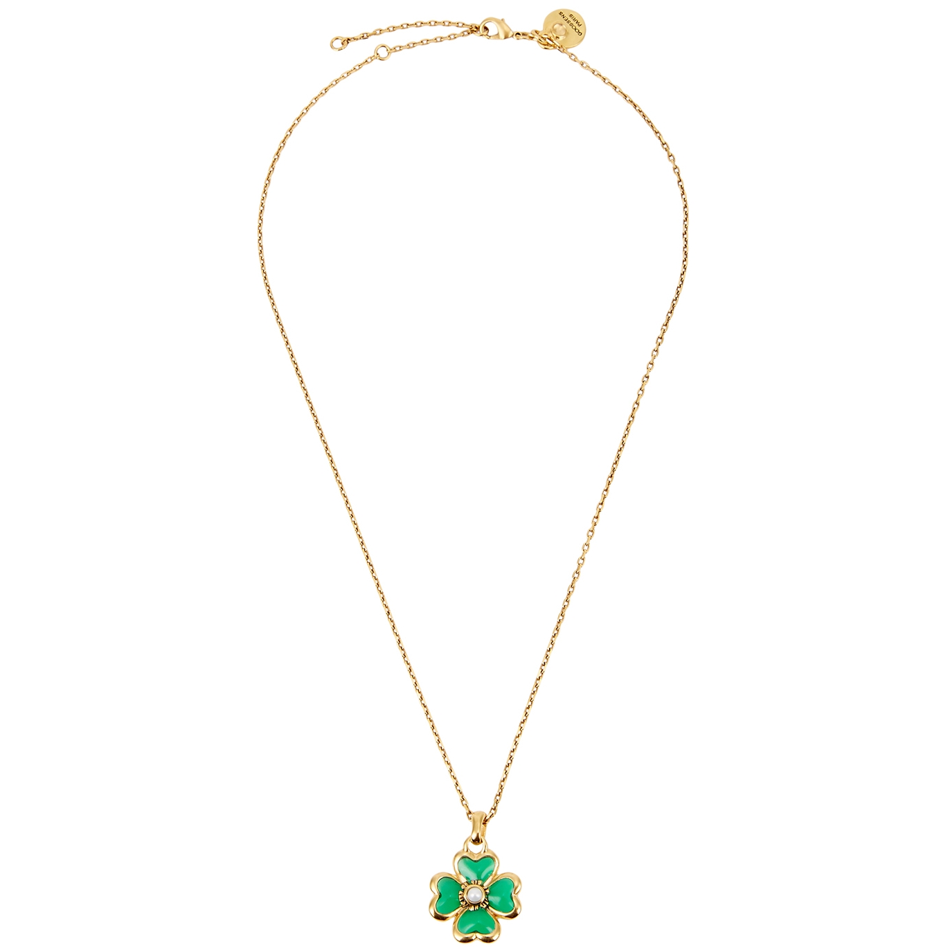 Goossens Talisman Clover 24kt Gold-dipped Necklace - Green - One Size