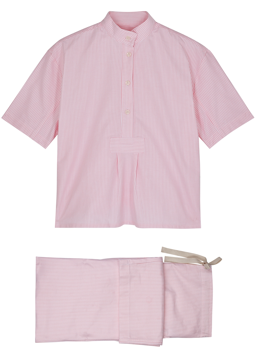 Dusty pink ribbed jersey pyjama set Harvey Nichols Clothing Loungewear Pajamas 