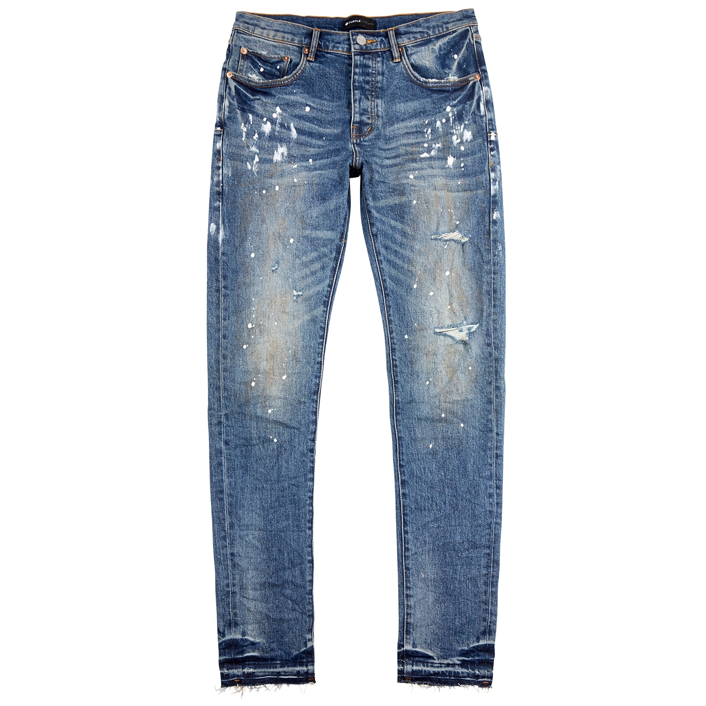 Purple Brand Dirty Vintage Blue Distressed Skinny Jeans - Denim - W32