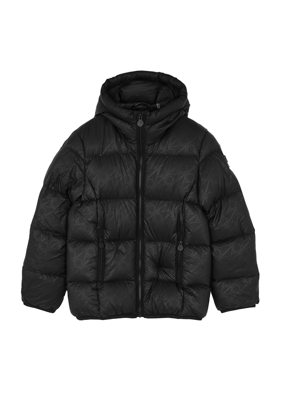 KIDS Black logo-print quilted shell jacket (6-16 years)