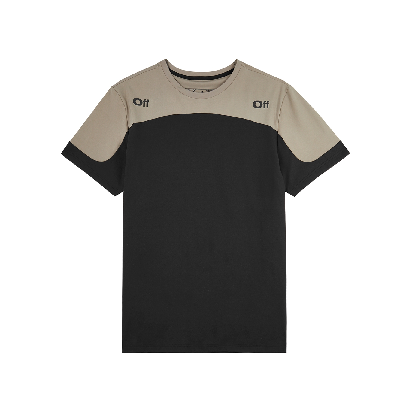 Off-White Arrow Panelled Stretch-jersey T-shirt - Black - XL