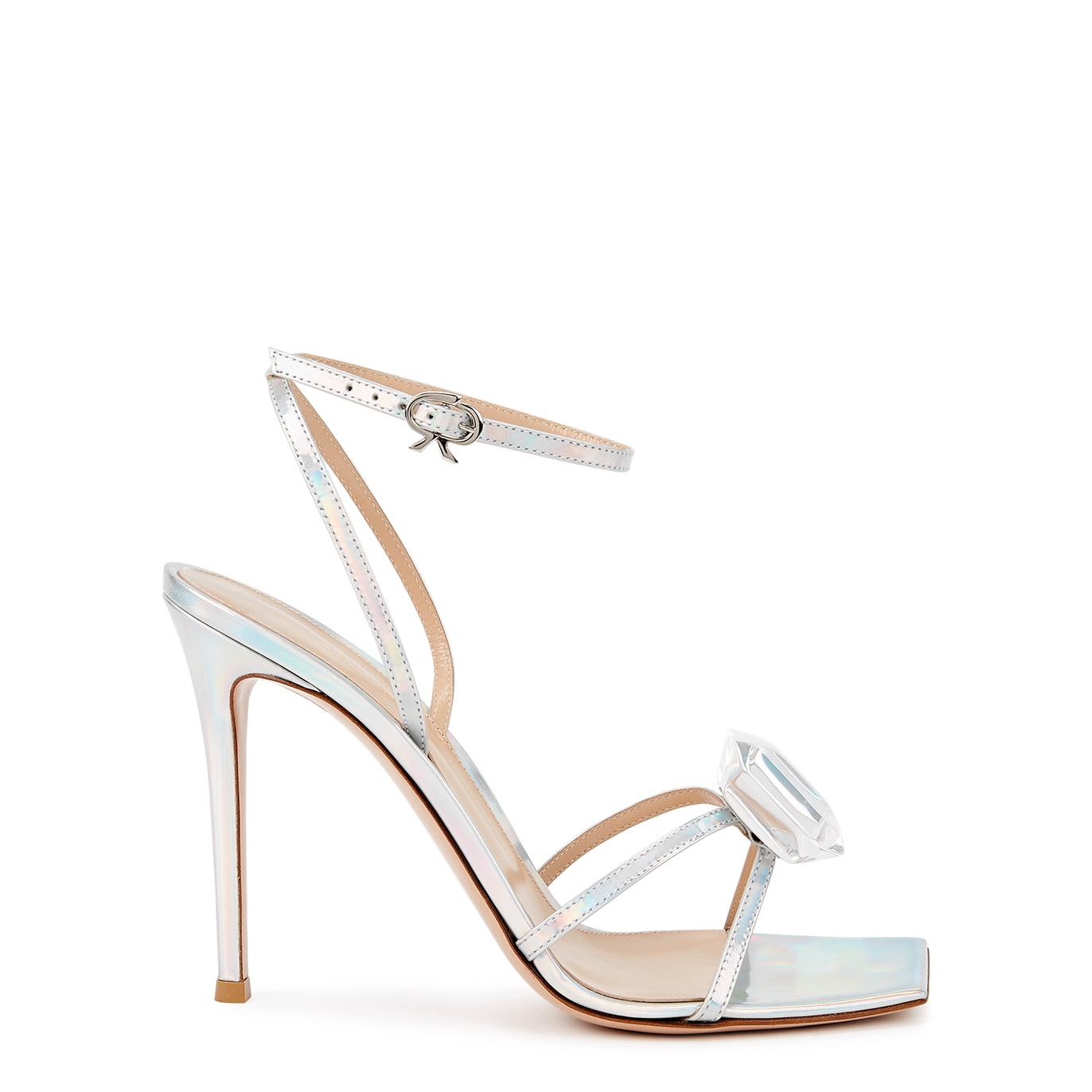 Gianvito Rossi Jaipur 110 Embellished Leather Sandals - Silver - 3