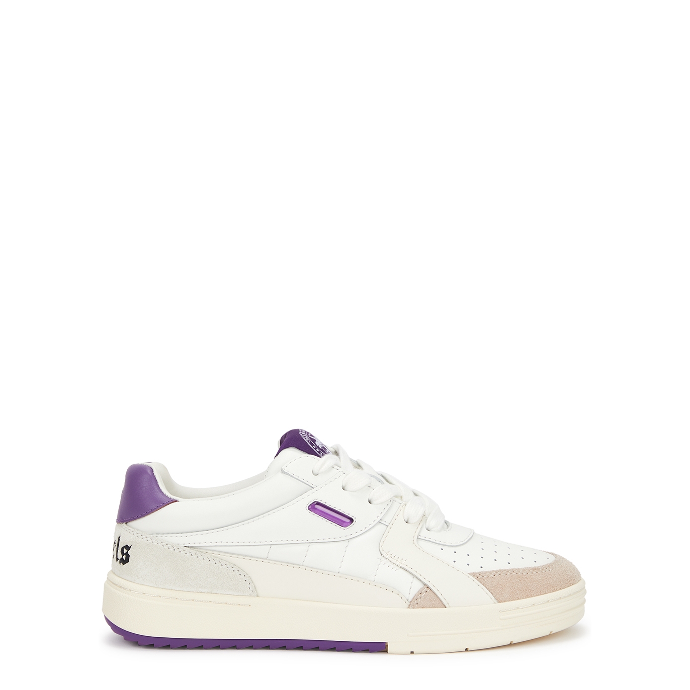 Palm Angels University Panelled Leather Sneakers - White - 5