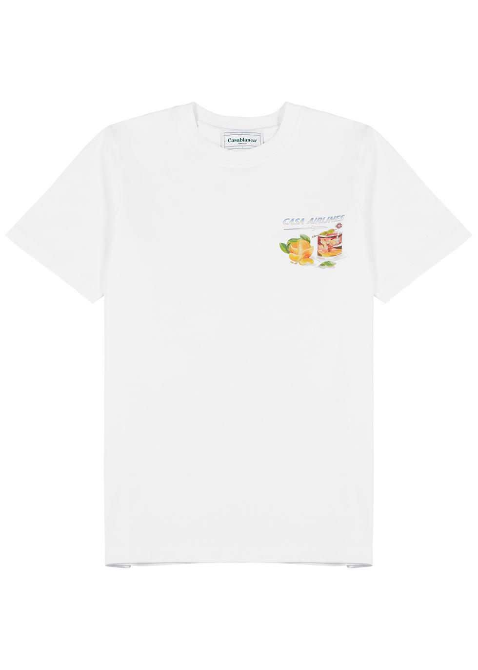Panoramique white printed cotton T-shirt