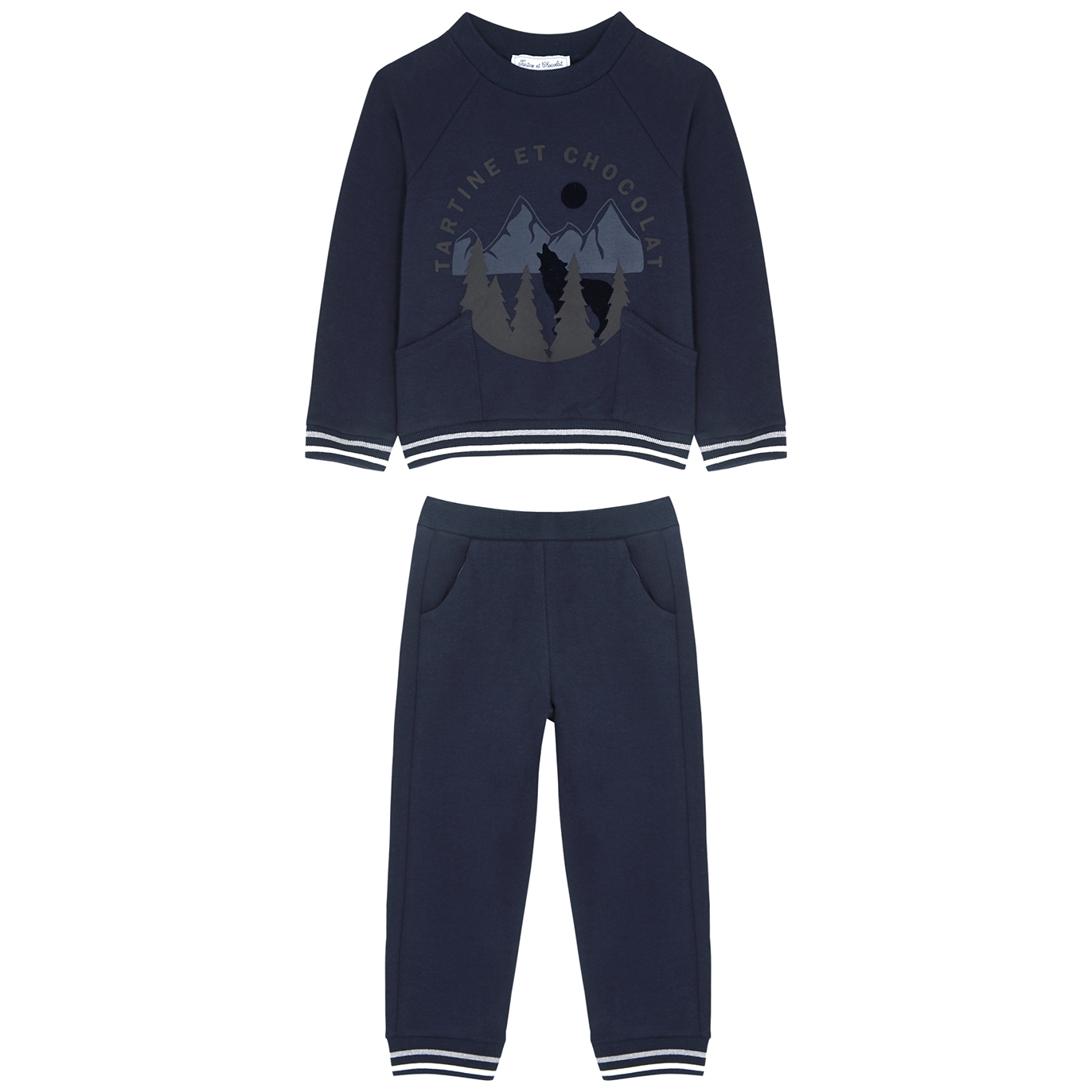Tartine Et Chocolat Kids Printed Stretch-cotton Tracksuit (4 Years) - Navy & Other
