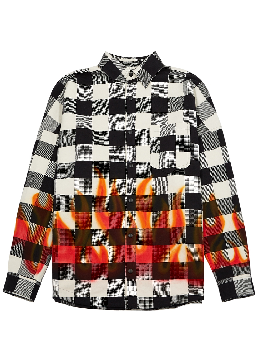 Palm Angels Pa Monogram Flannel Overshirt