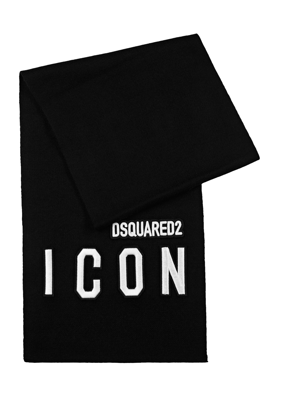 Harvey Nichols Accessories Scarves KIDS Icon black wool-blend scarf 