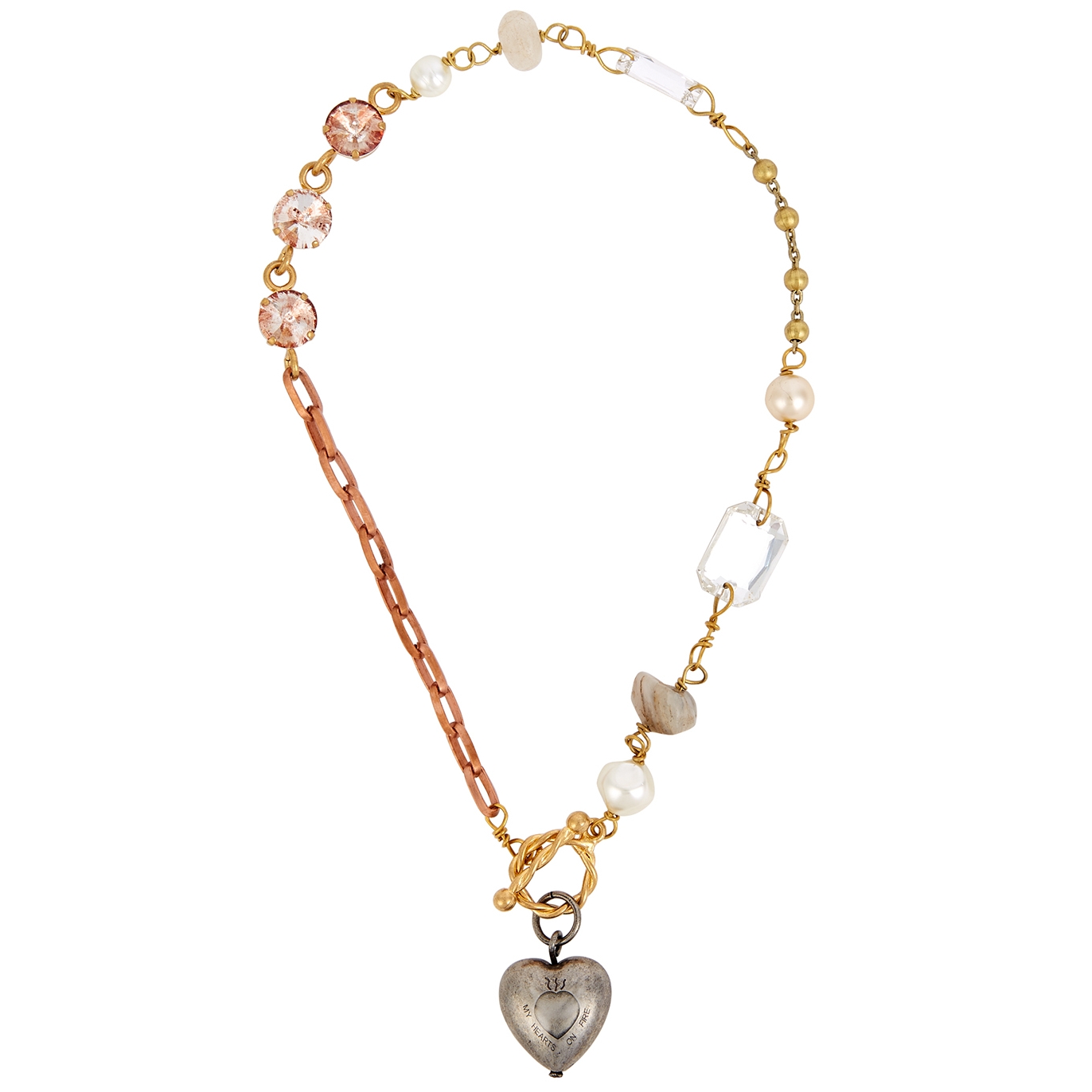 Marni Lucky Hearts Embellished Necklace - Gold - One Size