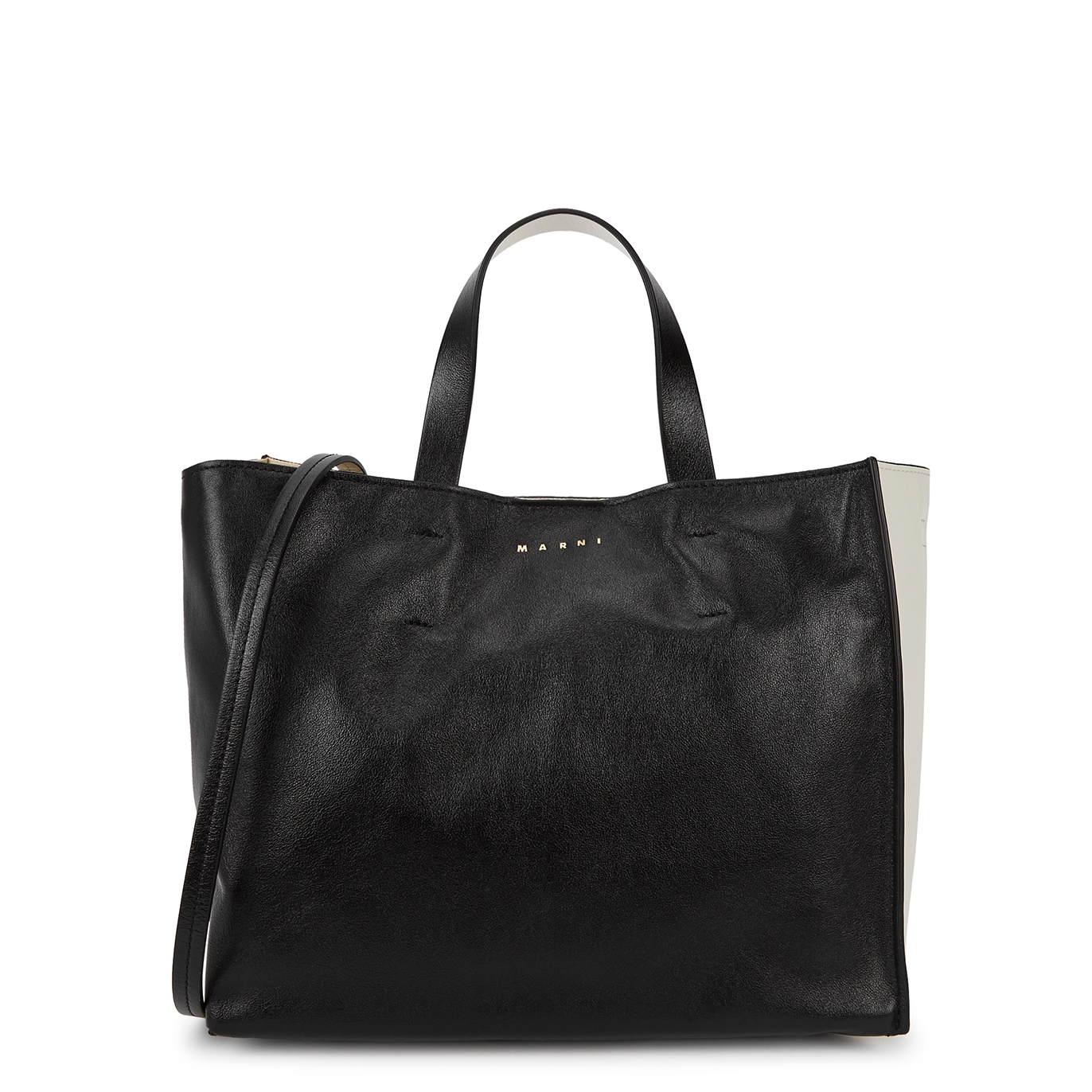Marni Museo Soft Black And White Leather Tote
