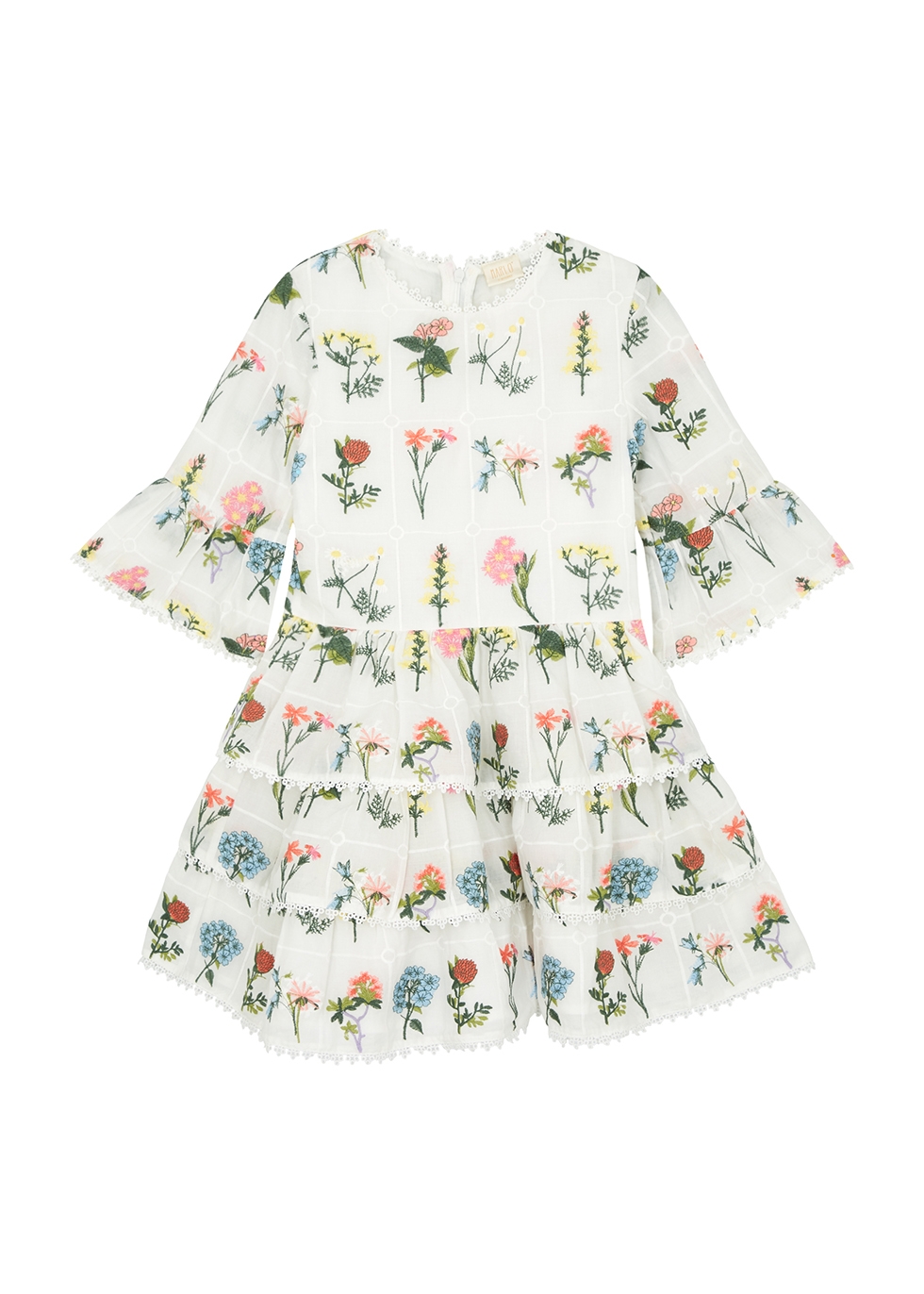 MARLO KIDS Lucette floral-embroidered cotton dress (3-12 years ...