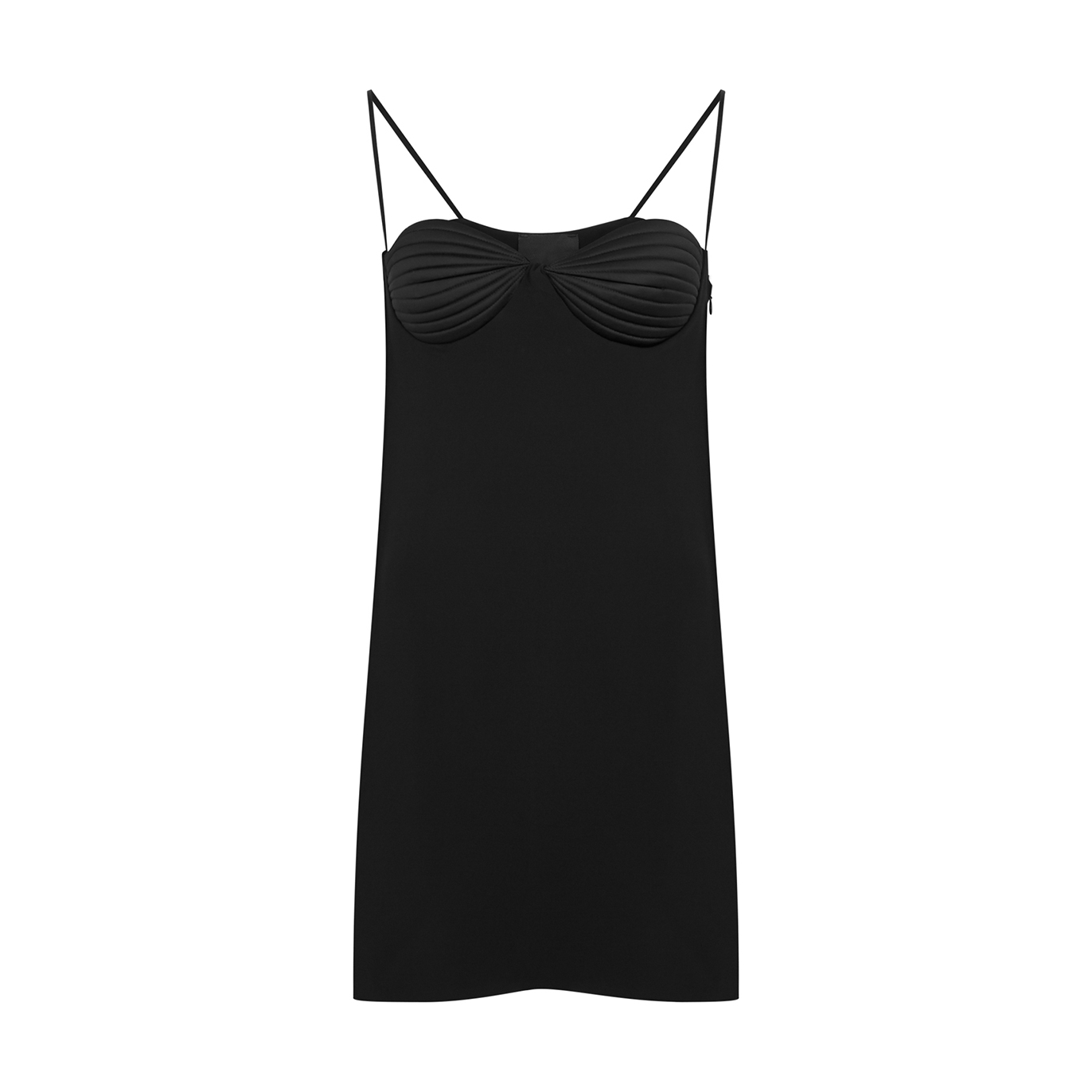 Bevza Seashell Satin-panelled Mini Dress - Black - L