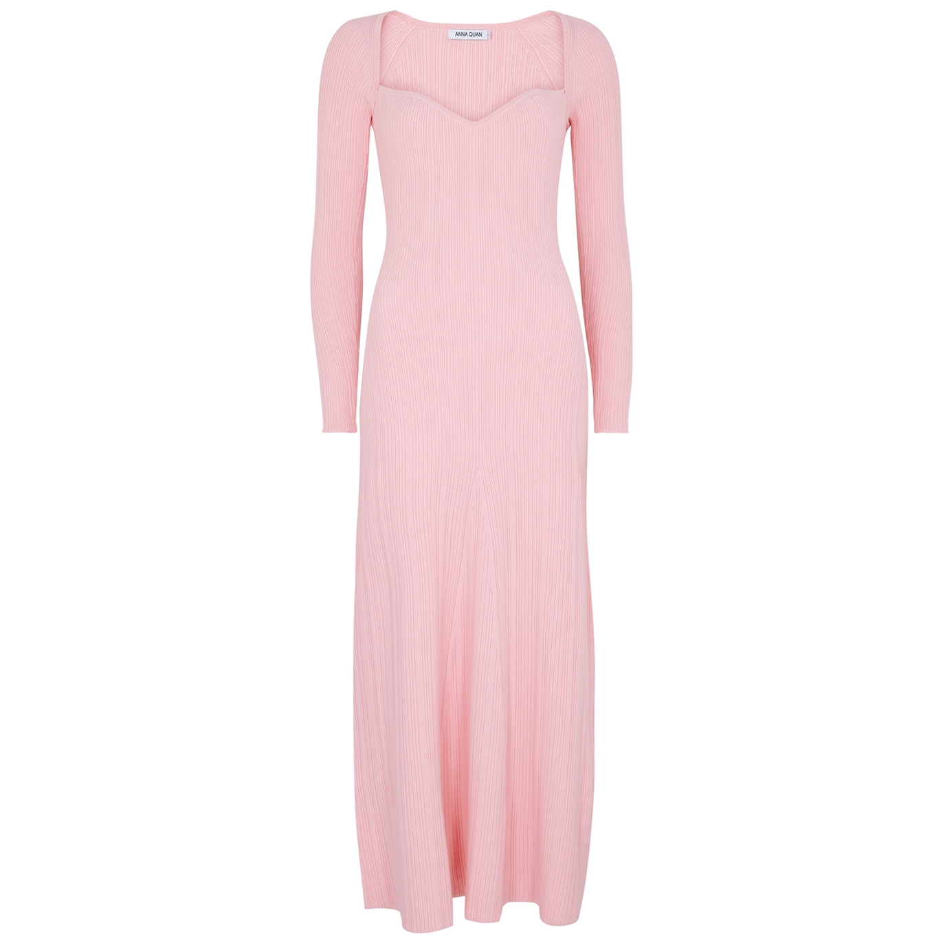 Anna Quan Charlie Pink Ribbed Cotton-blend Maxi Dress - Light Pink - 10
