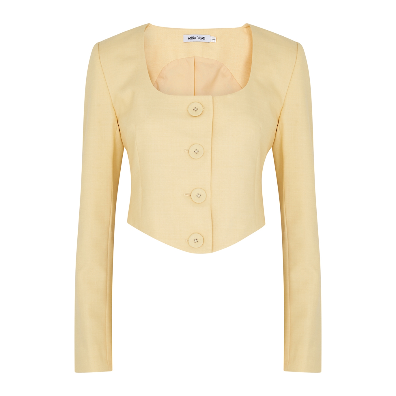 Anna Quan Maggie Yellow Cropped Woven Jacket