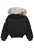 KIDS Grizzly fur-trimmed black Arctic-Tech bomber jacket (2-6 years) - Canada Goose