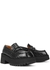 Black crocodile-effect leather platform loafers - Marni