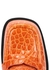 Orange crocodile-effect leather platform loafers - Marni